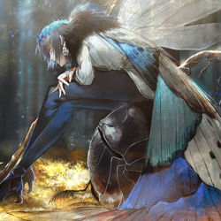 This is a pixiv picture whose title is 夜のとばり、朝のひばり.
