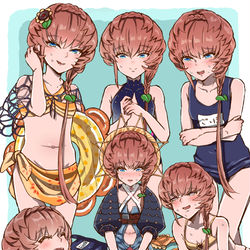 This is a pixiv picture whose title is 水着ゴッホちゃんの夢.