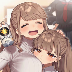 This is a pixiv picture whose title is 「……姉ちゃんお酒くさい」.