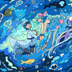 This is a pixiv picture whose title is 海のような宇宙.