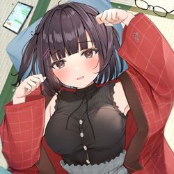 This is a pixiv picture whose title is 黒髪ボブちゃん.