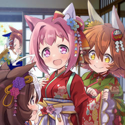 This is a pixiv picture whose title is 新春ウララと仲間たち.