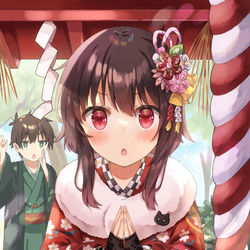 This is a pixiv picture whose title is 描き初めぐみん.