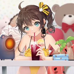 This is a pixiv picture whose title is 部屋で夏色を満喫.