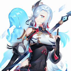 This is a pixiv picture whose title is 申鹤.