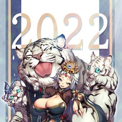 This is a pixiv picture whose title is 遅すぎた年賀絵.