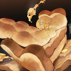 This is a pixiv picture whose title is 冬のパンふとん.