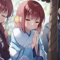 This is a pixiv picture whose title is (今年も先輩の隣にいれますように...).