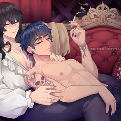 This is a pixiv picture whose title is Mikhael and String.