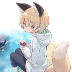 This is a pixiv picture whose title is 足湯.