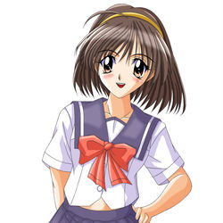 This is a pixiv picture whose title is 「MemoriesOff」のヒロイン.