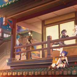This is a pixiv picture whose title is 海灯节贺图.