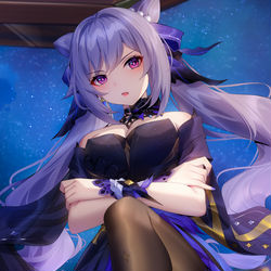 This is a pixiv picture whose title is 刻晴.