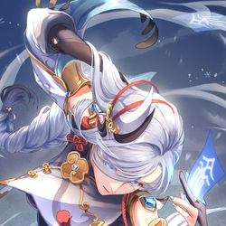 This is a pixiv picture whose title is 申鶴.