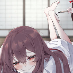 This is a pixiv picture whose title is くすぐり霊夢.