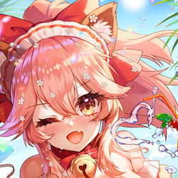 This is a pixiv picture whose title is タマモビキニ♡.