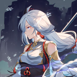 This is a pixiv picture whose title is 申鹤.