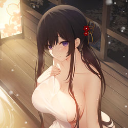 This is a pixiv picture whose title is 露天風呂.