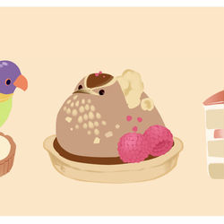 This is a pixiv picture whose title is 鳥ミニケーキ.