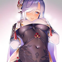 This is a pixiv picture whose title is 申鶴.