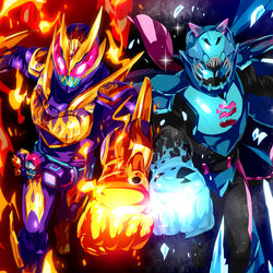 This is a pixiv picture whose title is 「一緒にいくぜ！！」.