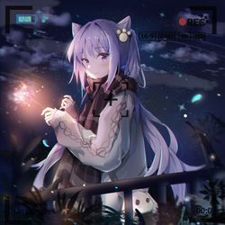 This is a pixiv picture whose title is 【绘画~Ayan】PuPu~谢谢你陪阿晴放烟花~.