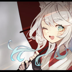 This is a pixiv picture whose title is foxgirl.