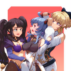 This is a pixiv picture whose title is 「リクエスト」Ganyu Bodyscissor.