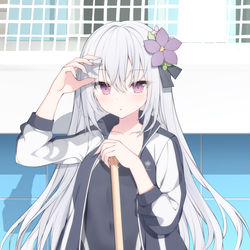 This is a pixiv picture whose title is 泳池打扫.