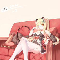 This is a pixiv picture whose title is 摸鱼.