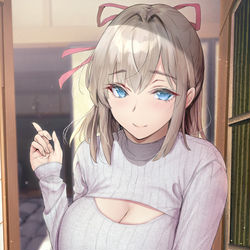 This is a pixiv picture whose title is 帰省してきたがすることがなくぼーっとしている男子を見つけると、～.