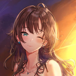 This is a pixiv picture whose title is sunset.