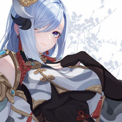 This is a pixiv picture whose title is 申鶴.