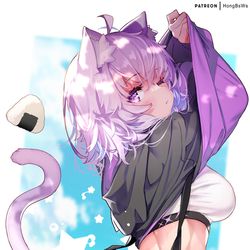 This is a pixiv picture whose title is 猫又おかゆ.