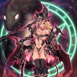 This is a pixiv picture whose title is 闇落ち竜騎士ブラックマジシャンガール.