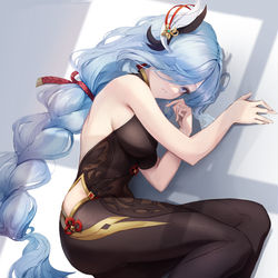 This is a pixiv picture whose title is 申鶴.