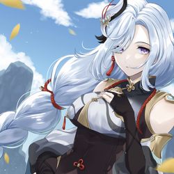 This is a pixiv picture whose title is 申鶴.