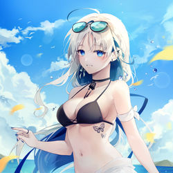 This is a pixiv picture whose title is 海辺のアトリエ.
