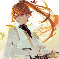 This is a pixiv picture whose title is 夏彦——飞雪落红尘.