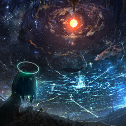 This is a pixiv picture whose title is 月のある地底界.