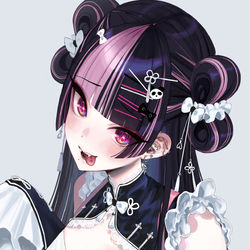 This is a pixiv picture whose title is 🖤🐼💜.