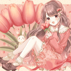This is a pixiv picture whose title is 🌷🐇.