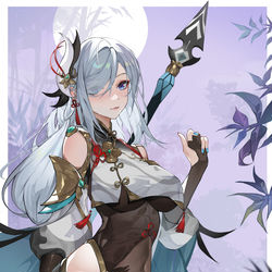 This is a pixiv picture whose title is 申鹤.