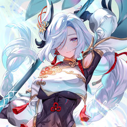 This is a pixiv picture whose title is 申鶴.