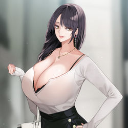 This is a pixiv picture whose title is 街中お姉さん.