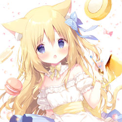 This is a pixiv picture whose title is 🐈🍮💛.