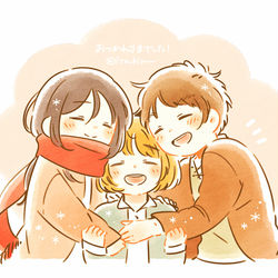 This is a pixiv picture whose title is みんなでぎゅっ！！.