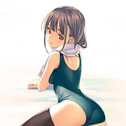 This is a pixiv picture whose title is スク水マフラー.