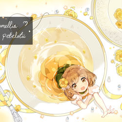 This is a pixiv picture whose title is 金花茶.