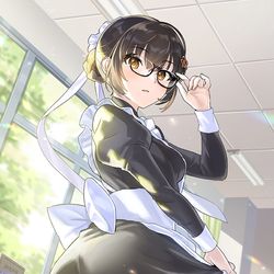 This is a pixiv picture whose title is 【朗報】俺の許嫁になった地味子、家では可愛いしかない。.
